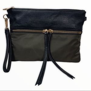 Sondra Roberts Squared Mix Media Clutch Crossbody